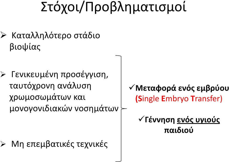 και μονογονιδιακών νοσημάτων Μη επεμβατικές τεχνικές