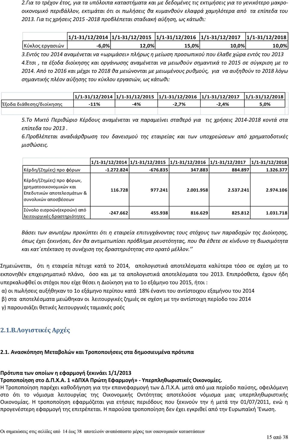 Εντός του 2014 αναμένεται να «ωριμάσει» πλήρως η μείωση προσωπικού που έλαβε χώρα εντός του 2013 4.