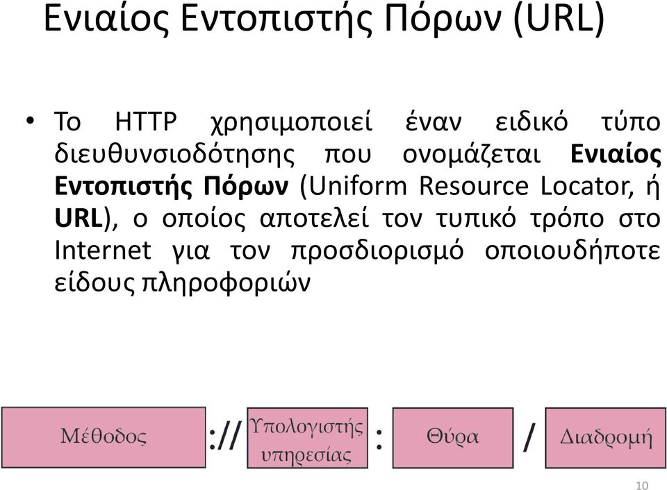 (Uniform Resource Locator, ή URL), ο οποίος αποτελεί τον τυπικό