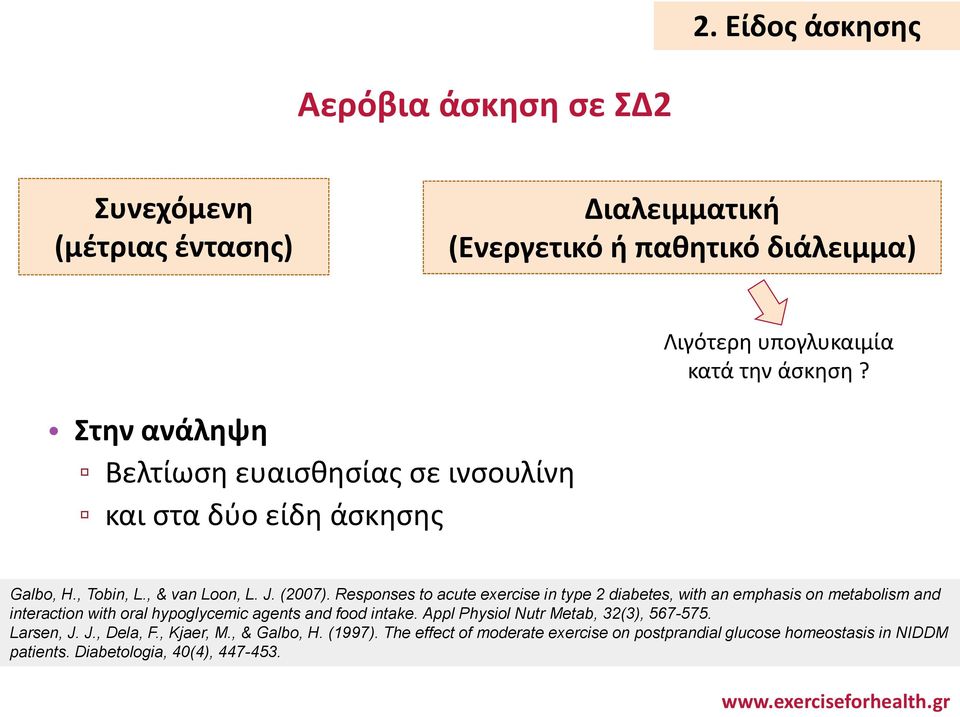 Responses to acute exercise in type 2 diabetes, with an emphasis on metabolism and interaction with oral hypoglycemic agents and food intake.