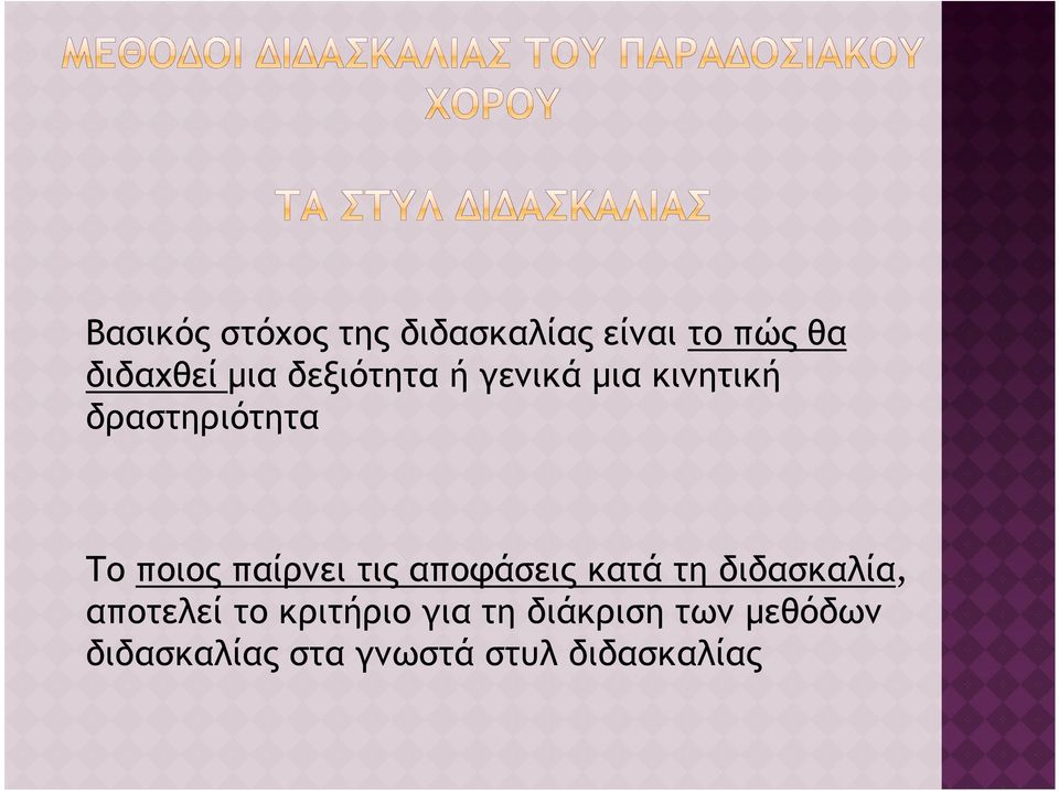 παίρνει τις αποφάσεις κατά τη διδασκαλία, αποτελεί το