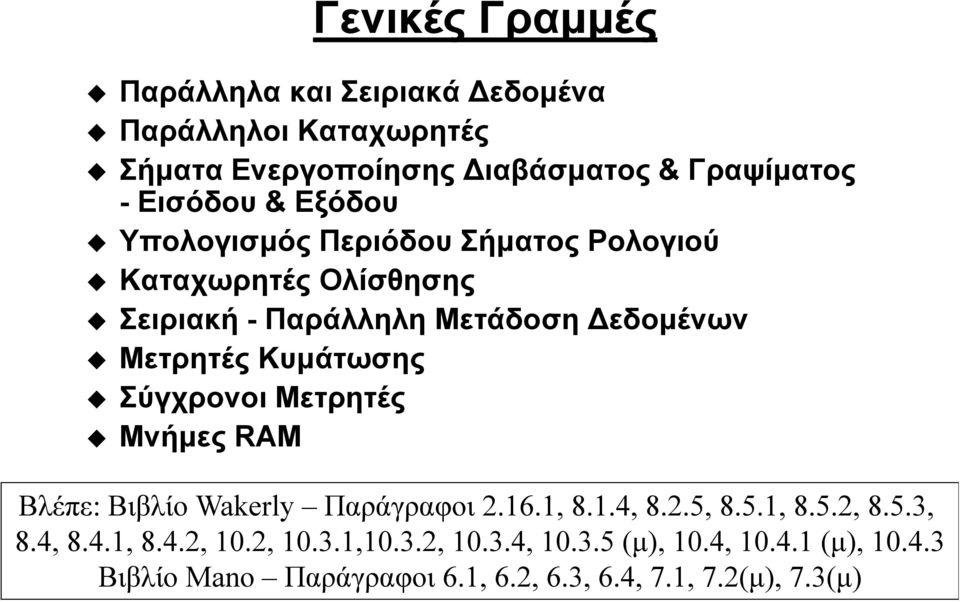 Σύγχρονοι Μετρητές Μνήμες RAM Βλέπε: Βιβλίο Wakerly Παράγραφοι 2.6., 8..4, 8.2.5, 8.5., 8.5.2, 8.5.3, 84 8.4, 84 8.4., 842 8.4.2, 02 0.