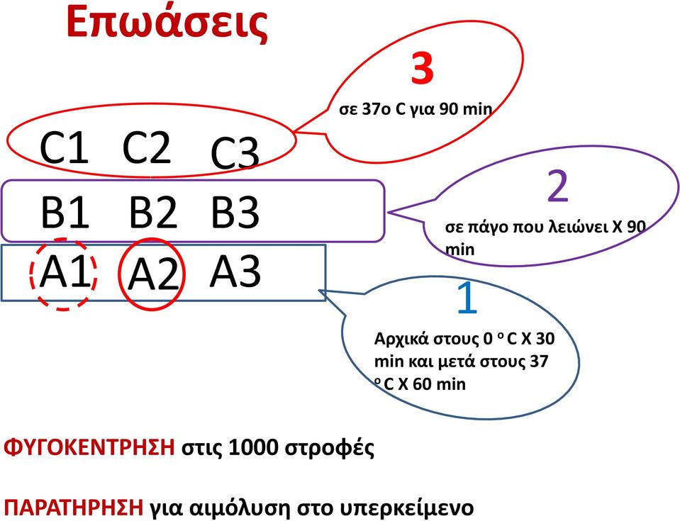 Χ 30 min και μετά στους 37 ο C Χ 60 min ΦΥΓΟΚΕΝΤΡΗΣΗ