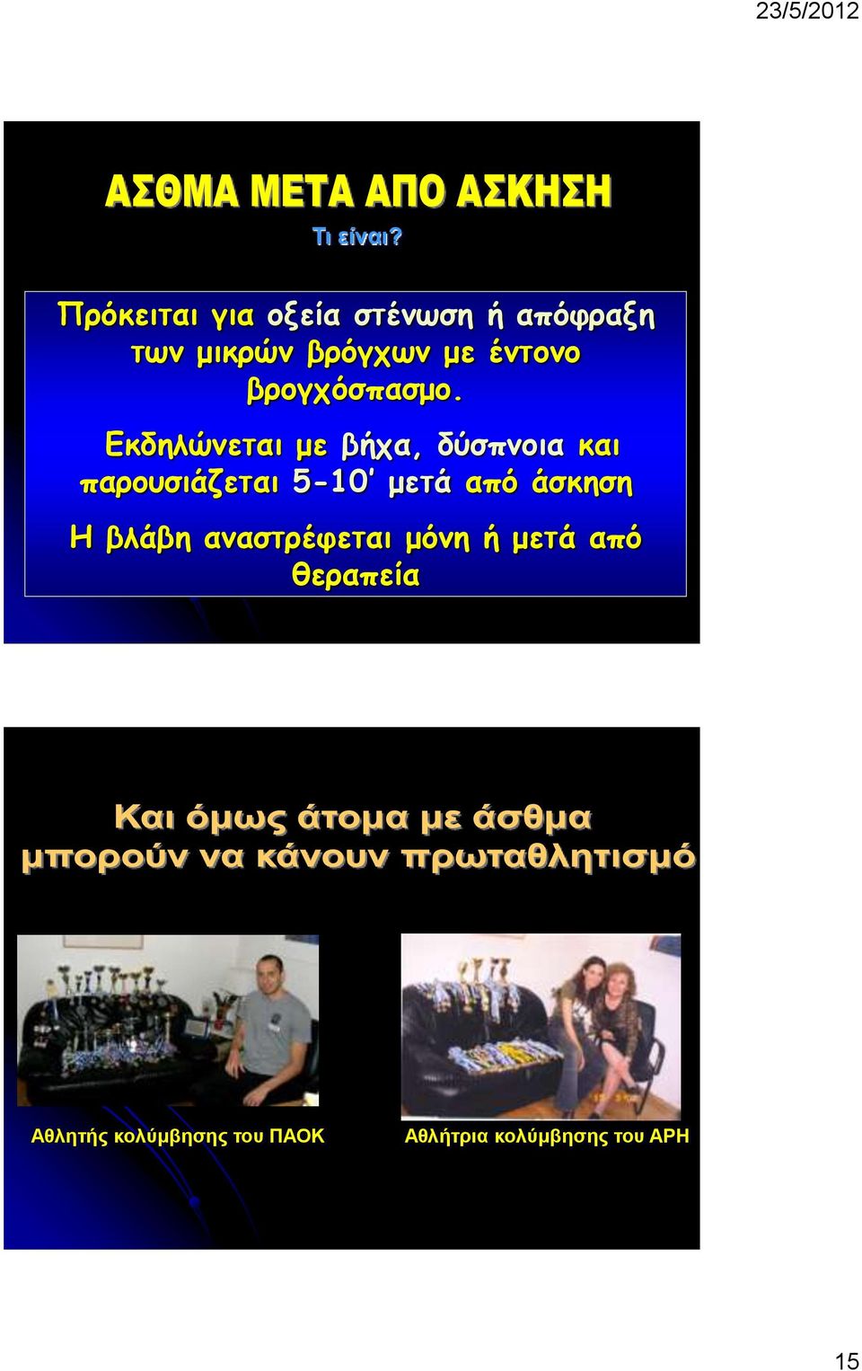 έντονο βρογχόσπασμο.