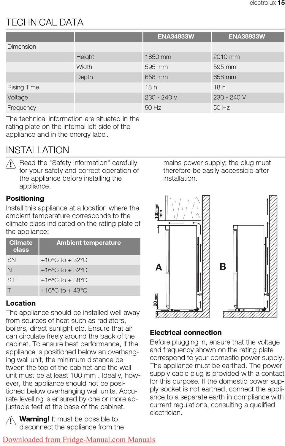 INSTALLATION Read the "Safety Information" carefully for your safety and correct operation of the appliance before installing the appliance.