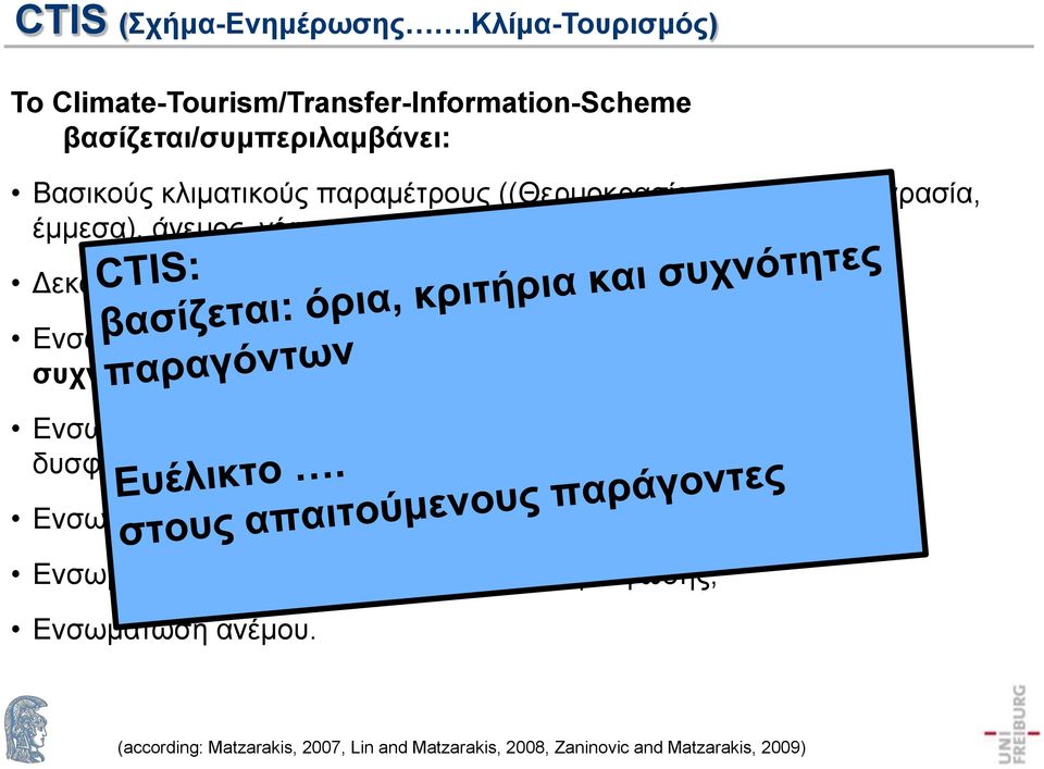 υγρασία, έμμεσα), άνεμος, νέφωση, υετός) σε ημερήσια βάση, Δεκάδες η μήνες, Ενσωμάτωση κλιματικών και βιομετεωρολογικών συνθηκών βάση συχνοτήτων και