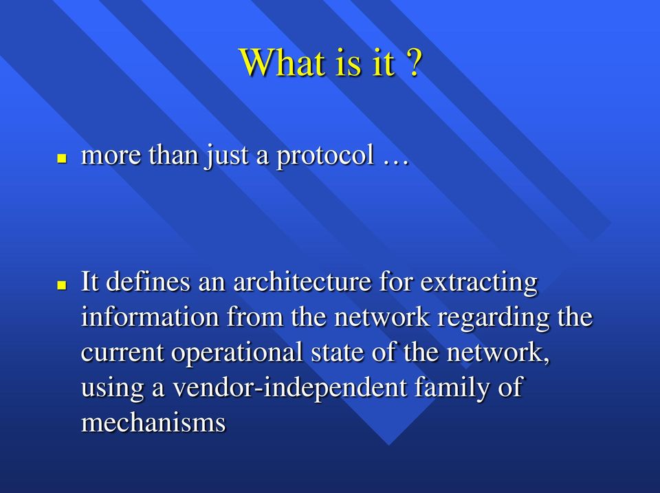 for extracting information from the network