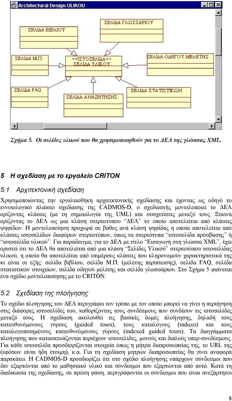 κλάσεις (µε τη σηµειολογία της UML) και συσχετίσεις µεταξύ τους. Ξεκινά ορίζοντας το ΕΛ ως µια κλάση στερεοτύπου ΕΛ το οποίο αποτελείται από κλάσεις ψηφίδων.