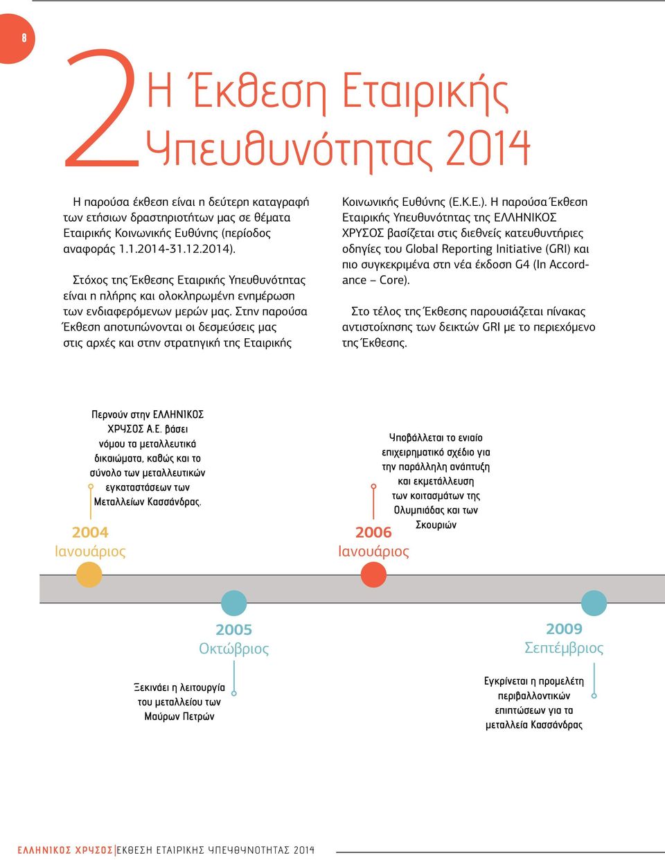 Στην παρούσα Έκθεση αποτυπώνονται οι δεσμεύσεις μας στις αρχές και στην στρατηγική της Εταιρικής Κοινωνικής Ευθύνης (Ε.Κ.Ε.).