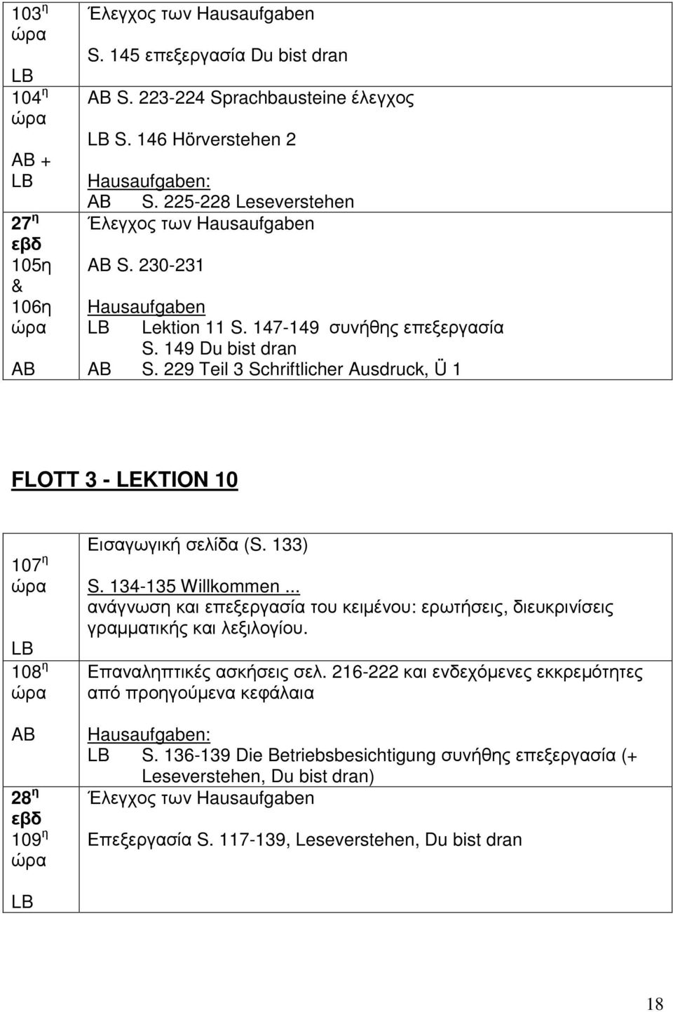 229 Teil 3 Schriftlicher Ausdruck, Ü 1 FLOTT 3 - LEKTION 10 107 η 108 η 28 η 109 η Εισαγωγική σελίδα (S. 133) S. 134-135 Willkommen.