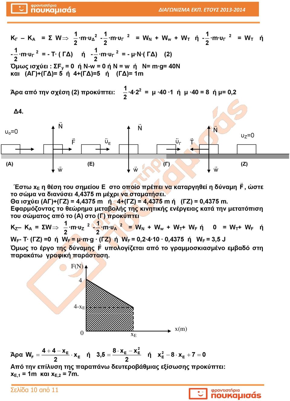 4+(ΓΔ)=5 ή (ΓΔ)= 1 Άρα από την σχέση () προκύπτει: 1 4 = μ 40 1 ή μ 40 = 8 ή μ= 0, Δ4.