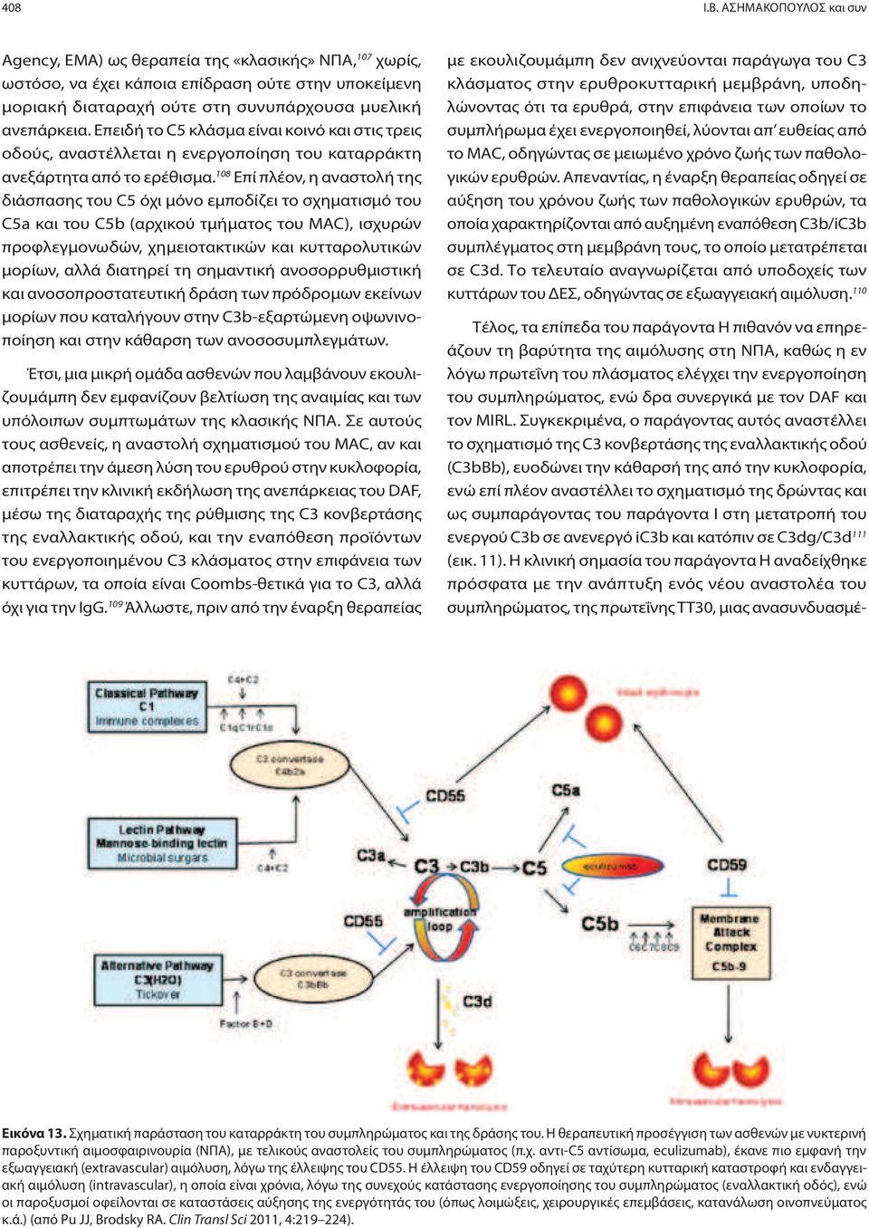108 Επί πλέον, η αναστολή της διάσπασης του C5 όχι μόνο εμποδίζει το σχηματισμό του C5a και του C5b (αρχικού τμήματος του MAC), ισχυρών προφλεγμονωδών, χημειοτακτικών και κυτταρολυτικών μορίων, αλλά