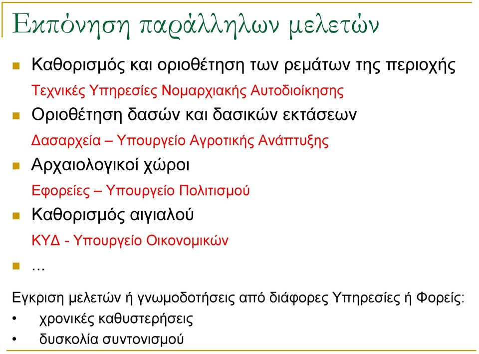 Αρχαιολογικοί χώροι Εφορείες Υπουργείο Πολιτισµού Καθορισµός αιγιαλού.