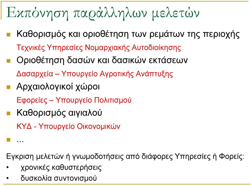 Αρχαιολογικοί χώροι Εφορείες Υπουργείο Πολιτισµού Καθορισµός αιγιαλού.