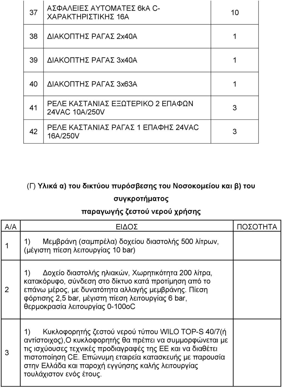 λειτουργίας 0 bar) ) οχείο διαστολής ηλιακών, Χωρητικότητα 00 λίτρα, κατακόρυφο, σύνδεση στο δίκτυο κατά προτίµηση από το επάνω µέρος, µε δυνατότητα αλλαγής µεµβράνης.