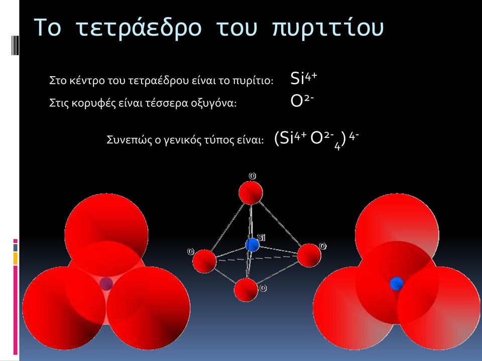 κορυφές είναι τέσσερα οξυγόνα: Ο 2-