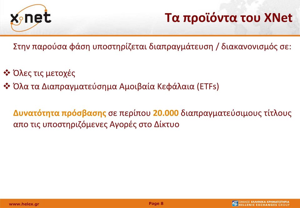 Διαπραγματεύσημα Αμοιβαία Κεφάλαια (ETFs) Δυνατότητα πρόσβασης σε