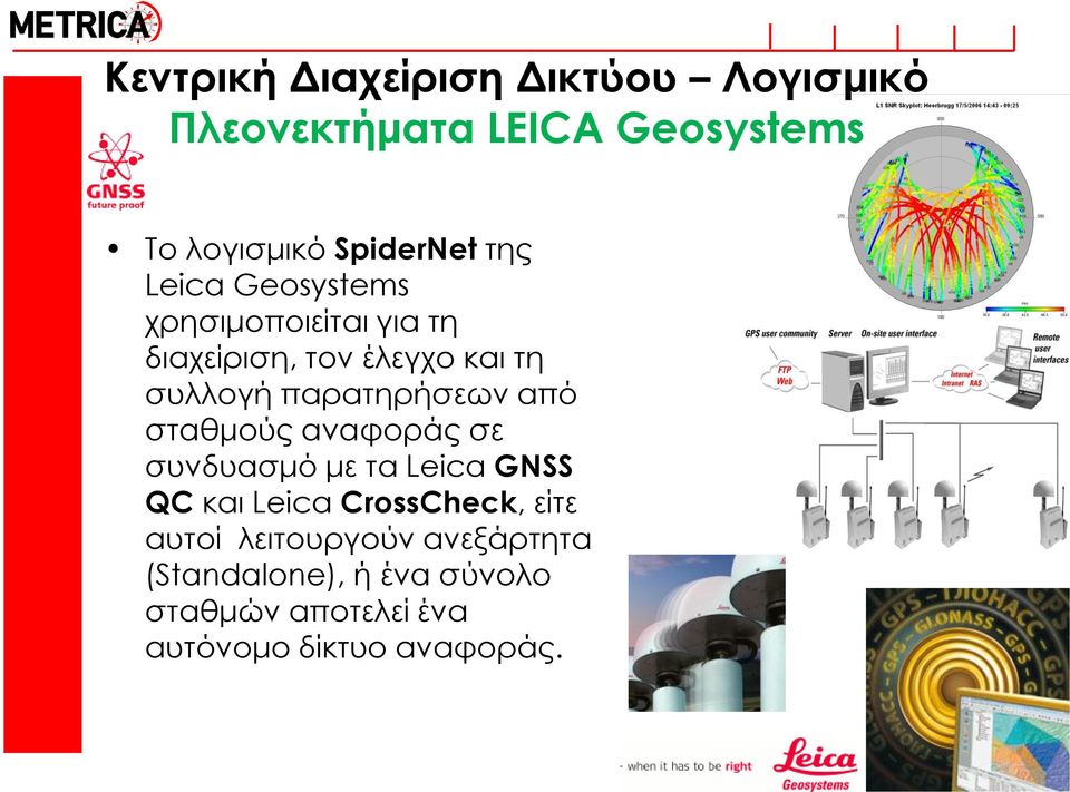 παρατηρήσεων από σταθμούς αναφοράς σε συνδυασμό με τα Leica GNSS QC και Leica CrossCheck,