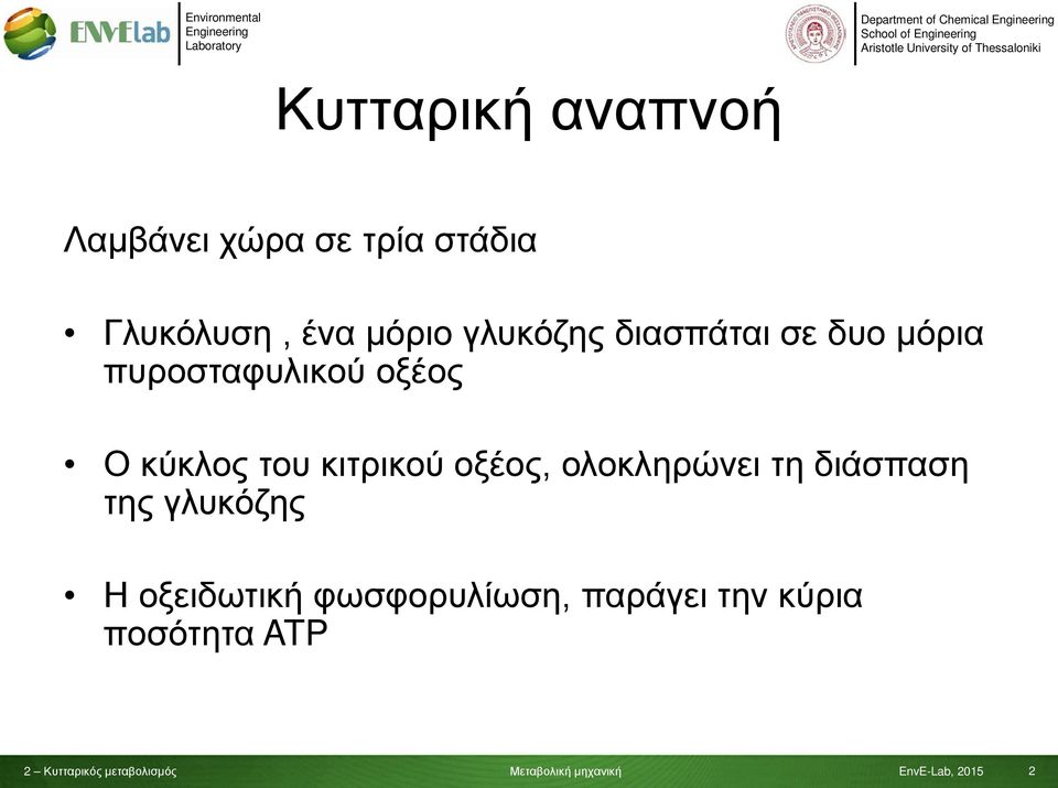 πυροσταφυλικού οξέος Ο κύκλος του κιτρικού οξέος, ολοκληρώνει τη