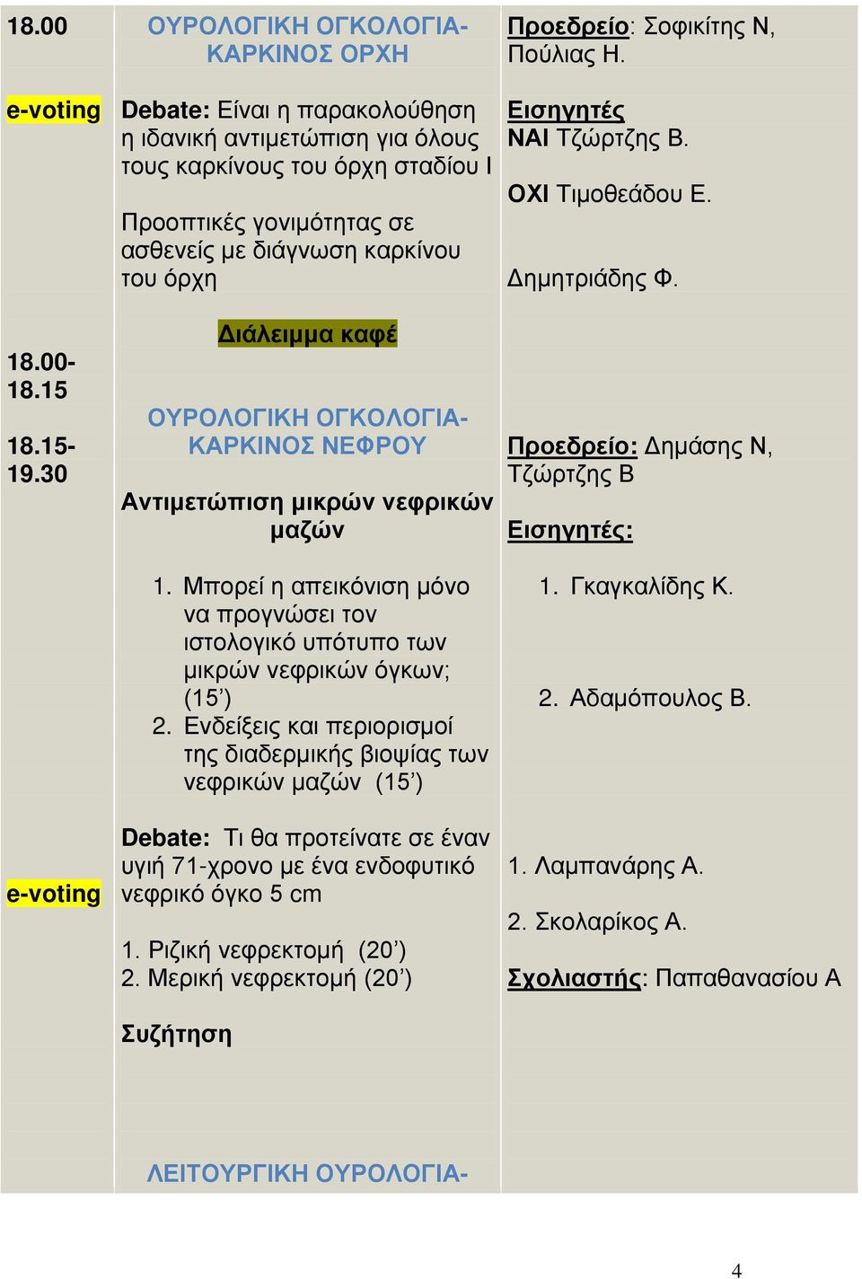 καρκίνου του όρχη Διάλειμμα καφέ ΟΥΡΟΛΟΓΙΚΗ ΟΓΚΟΛΟΓΙΑ- ΚΑΡΚΙΝΟΣ ΝΕΦΡΟΥ Αντιμετώπιση μικρών νεφρικών μαζών 1.