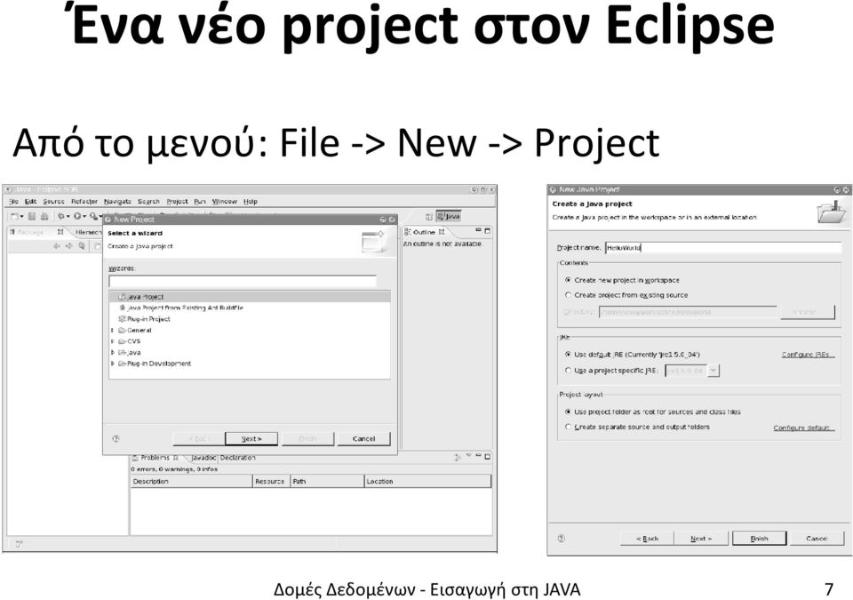 File -> New -> Project