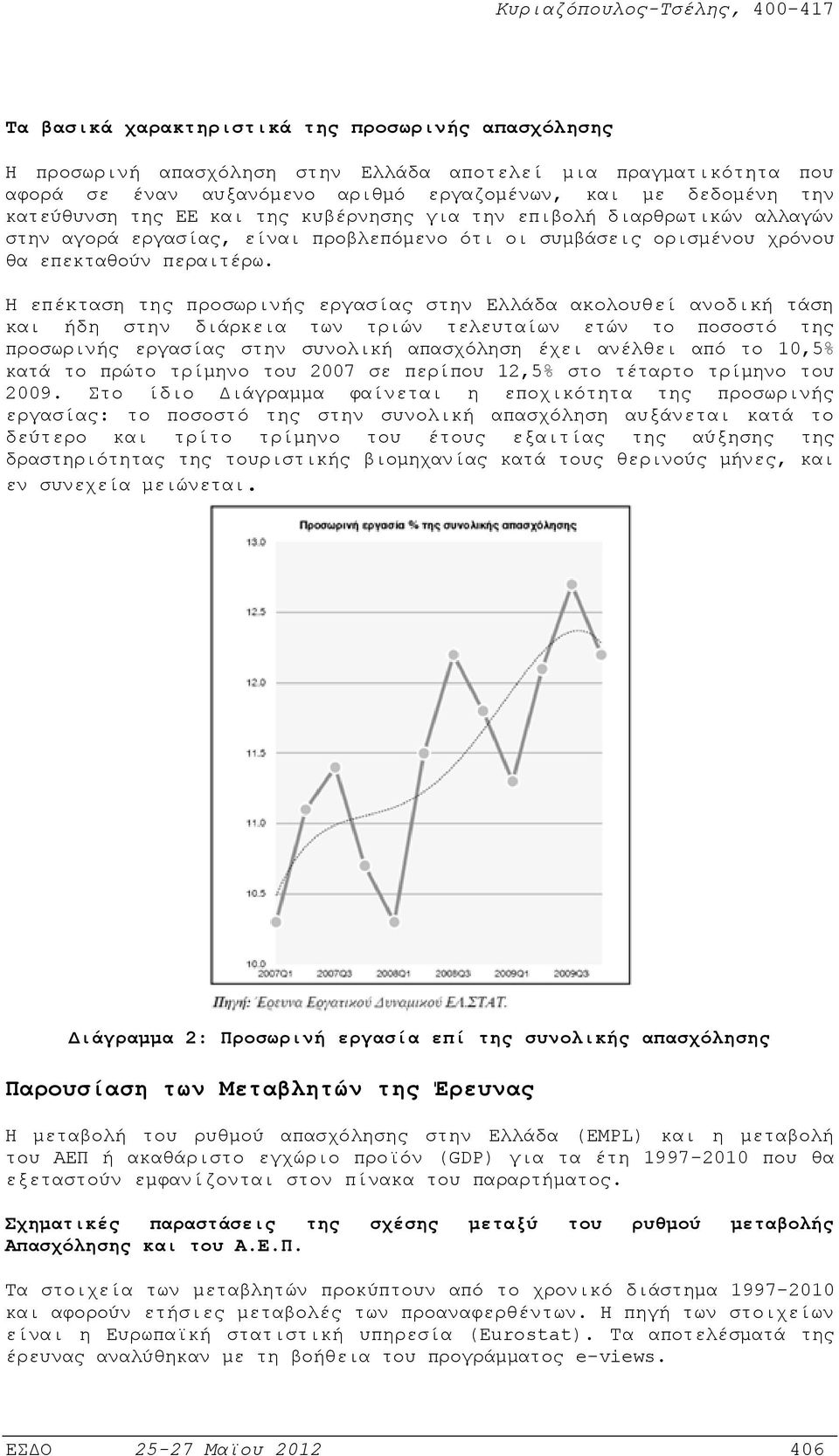 Η επέκταση της προσωρινής εργασίας στην Ελλάδα ακολουθεί ανοδική τάση και ήδη στην διάρκεια των τριών τελευταίων ετών το ποσοστό της προσωρινής εργασίας στην συνολική απασχόληση έχει ανέλθει από το
