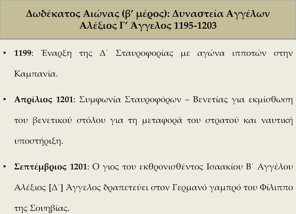 μεταφορά του στρατού και ναυτική υποστήριξη.