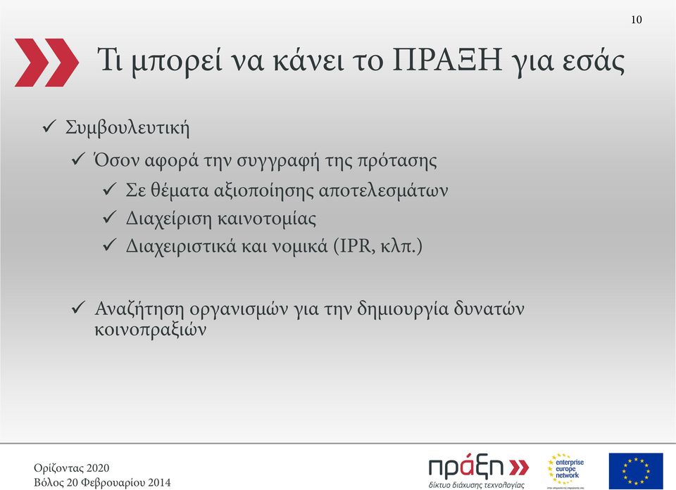 αποτελεσμάτων Διαχείριση καινοτομίας Διαχειριστικά και νομικά