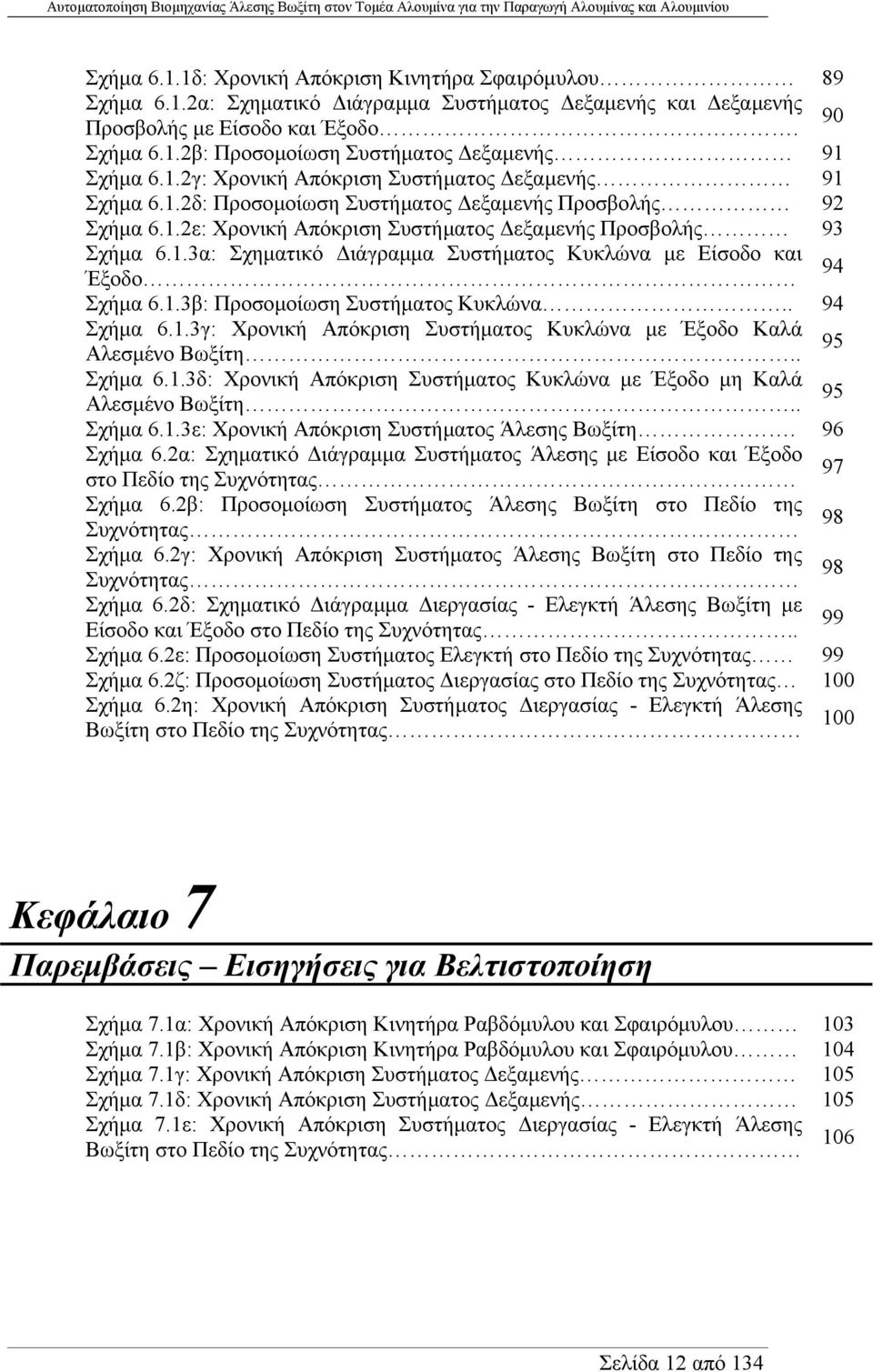 1.3β: Προσοµοίωση Συστήµατος Κυκλώνα.. 94 Σχήµα 6.1.3γ: Χρονική Απόκριση Συστήµατος Κυκλώνα µε Έξοδο Καλά Αλεσµένο Βωξίτη.. 95 Σχήµα 6.1.3δ: Χρονική Απόκριση Συστήµατος Κυκλώνα µε Έξοδο µη Καλά Αλεσµένο Βωξίτη.