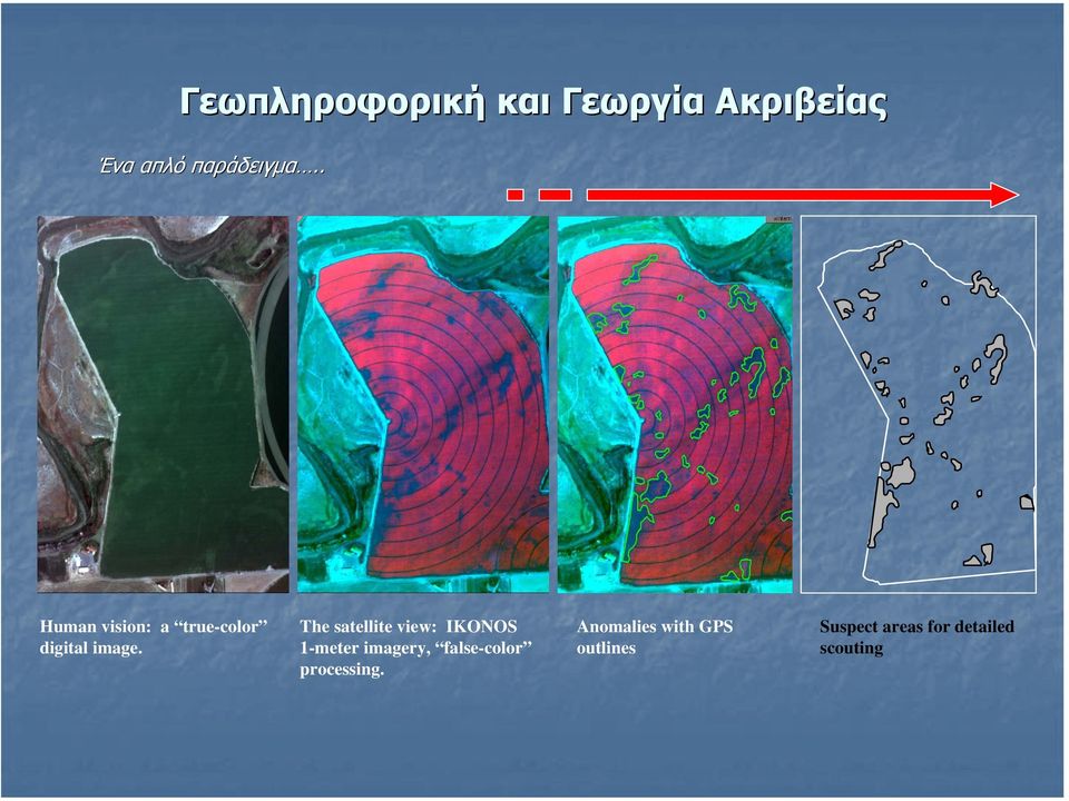 The satellite view: IKONOS 1-meter imagery, false-color