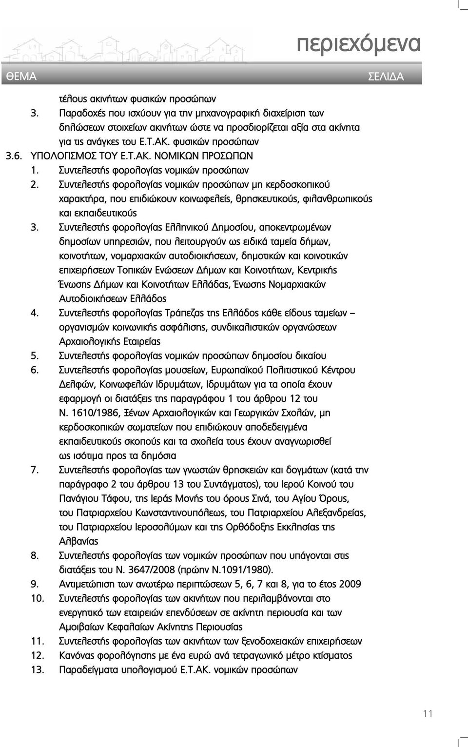 Συντελεστής φορολογίας νομικών προσώπων μη κερδοσκοπικού χαρακτήρα, που επιδιώκουν κοινωφελείς, θρησκευτικούς, φιλανθρωπικούς και εκπαιδευτικούς 3.