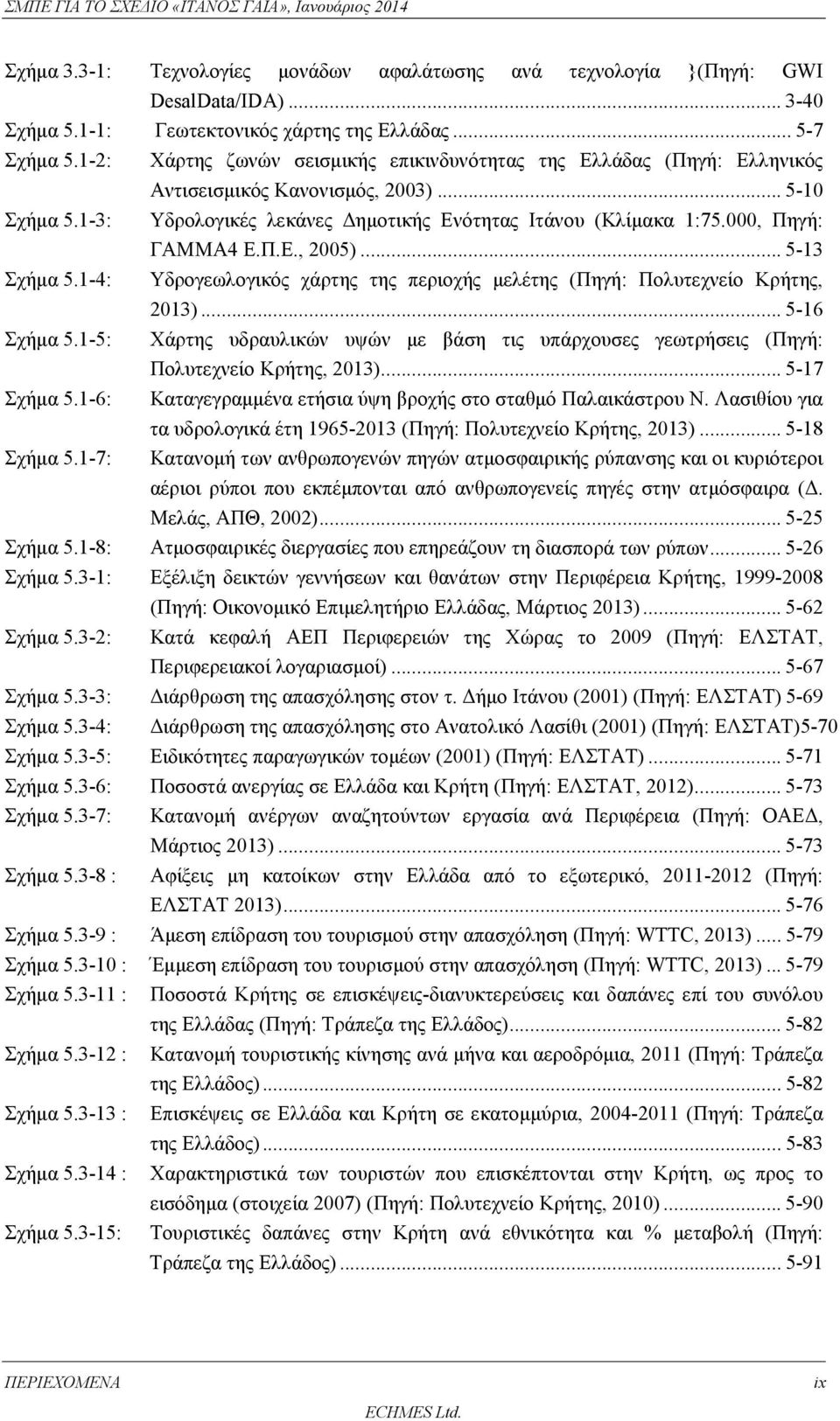 000, Πηγή: ΓΑΜΜΑ4 Ε.Π.Ε., 2005)... 5-13 Σχήμα 5.1-4: Υδρογεωλογικός χάρτης της περιοχής μελέτης (Πηγή: Πολυτεχνείο Κρήτης, 2013)... 5-16 Σχήμα 5.