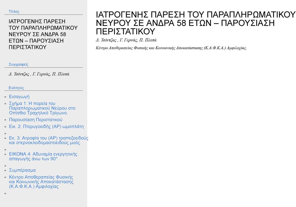2: Πτερυγοειδής (ΑΡ) ωμοπλάτη