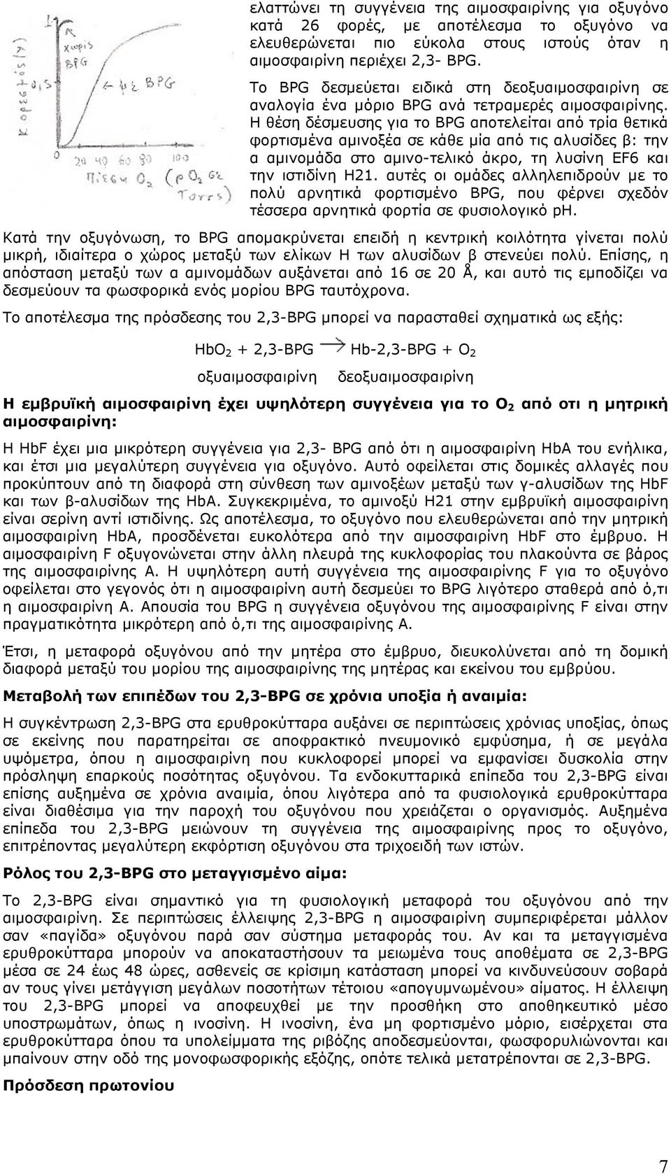 Η θέση δέσµευσης για το BPG αποτελείται από τρία θετικά φορτισµένα αµινοξέα σε κάθε µία από τις αλυσίδες β: την α αµινοµάδα στο αµινο-τελικό άκρο, τη λυσίνη ΕF6 και την ιστιδίνη Η21.