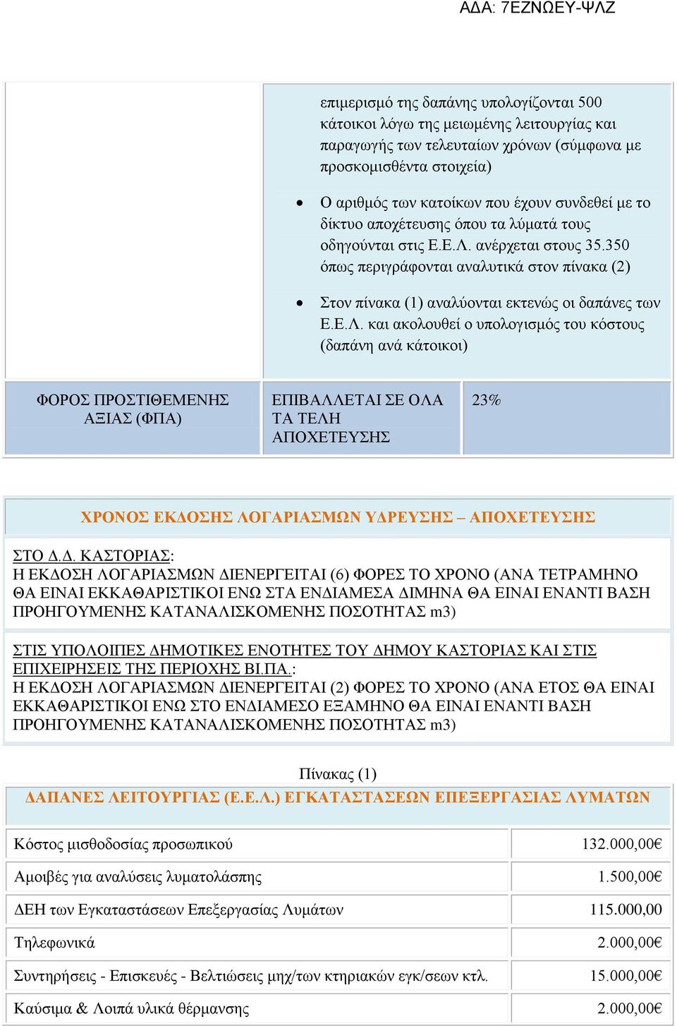 ανέρχεται στους 35.350 όπως περιγράφονται αναλυτικά στον πίνακα (2) Στον πίνακα (1) αναλύονται εκτενώς οι δαπάνες των Ε.Ε.Λ.