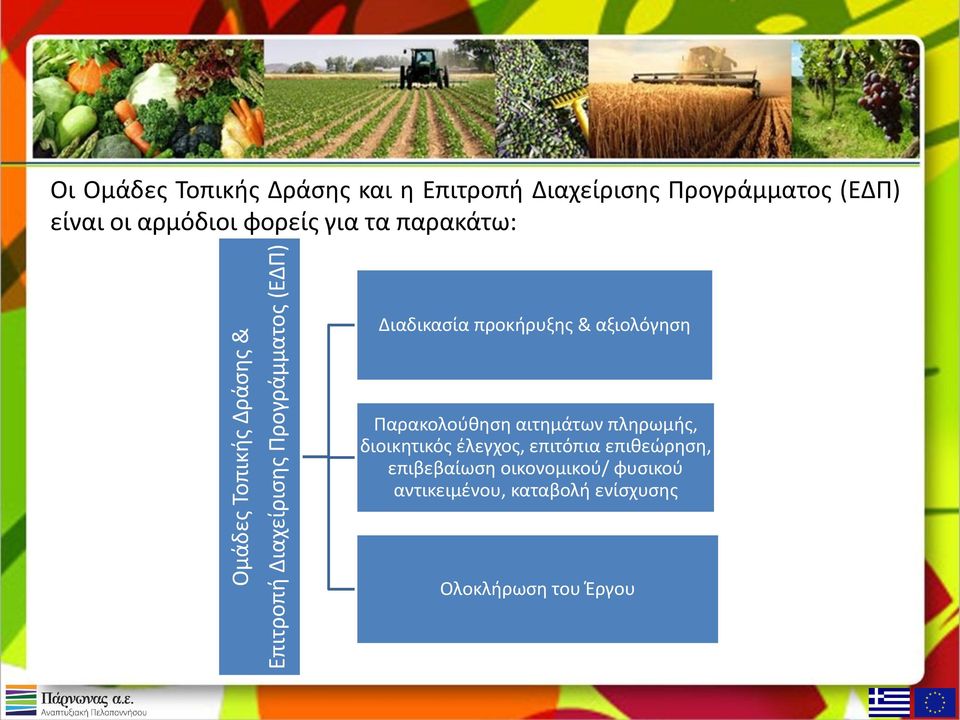 Διαδικασία προκήρυξης & αξιολόγηση Παρακολούθηση αιτημάτων πληρωμής, διοικητικός έλεγχος,