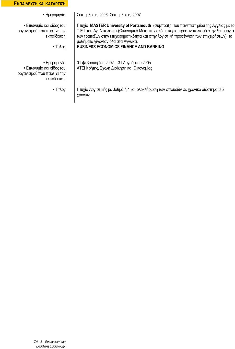 Νικολάου)-(Οικονομικό Μεταπτυχιακό με κύριο προσανατολισμό στην λειτουργία των τραπεζών στην επιχειρηματικότητα και στην λογιστική προσέγγιση των επιχειρήσεων) τα μαθήματα