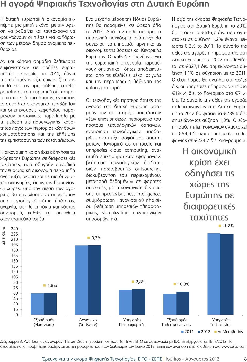 Αν και κάποια σημάδια βελτίωσης εμφανίστηκαν σε πολλές ευρωπαϊκές οικονομίες το 2011, λόγω της αυξημένης εξωτερικής ζήτησης αλλά και της προσπάθειας σταθεροποίησης του ευρωπαϊκού χρηματοπιστωτικού