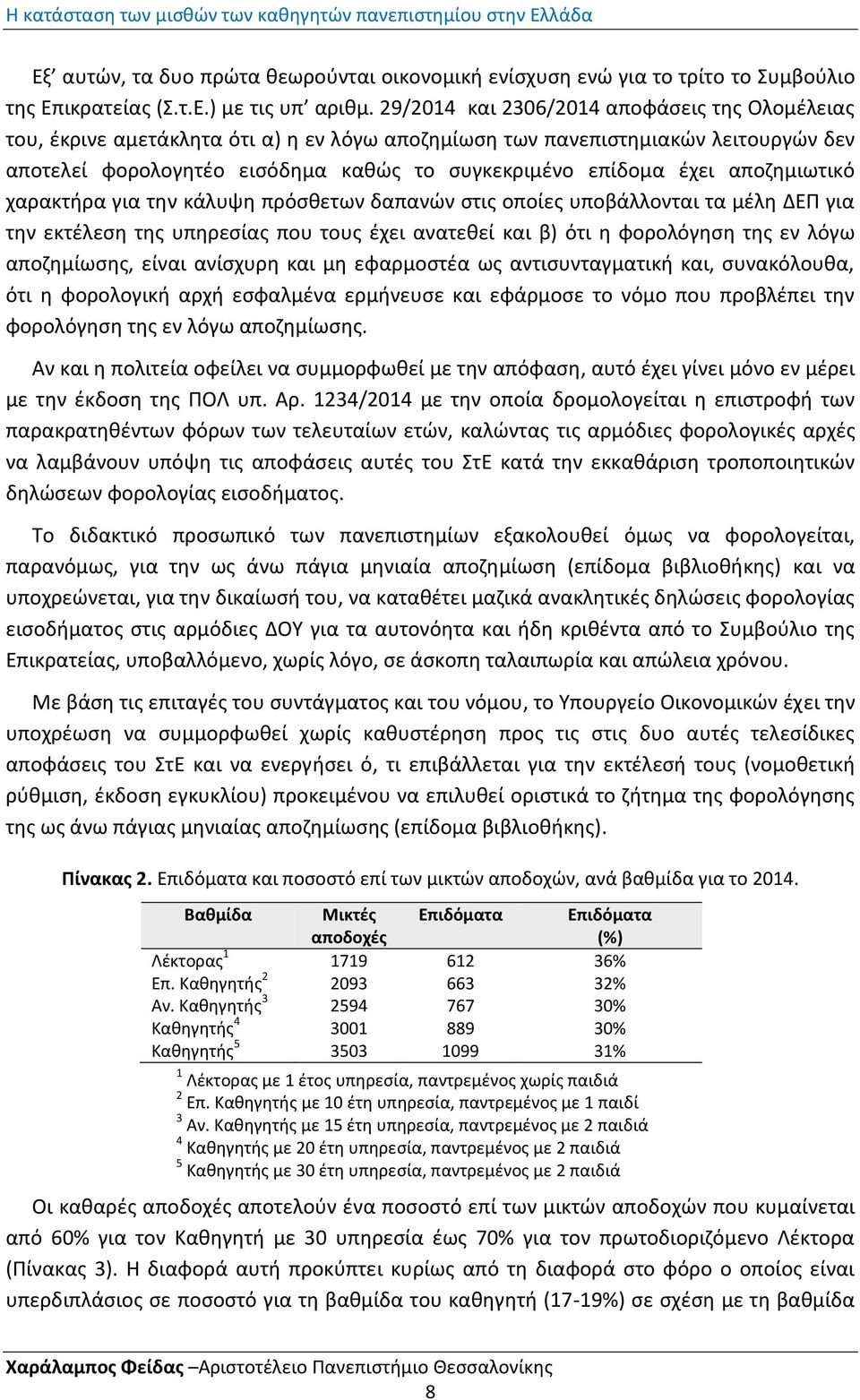 αποηθμιωτικό χαρακτιρα για τθν κάλυψθ πρόςκετων δαπανϊν ςτισ οποίεσ υποβάλλονται τα μζλθ ΔΕΠ για τθν εκτζλεςθ τθσ υπθρεςίασ που τουσ ζχει ανατεκεί και β) ότι θ φορολόγθςθ τθσ εν λόγω αποηθμίωςθσ,