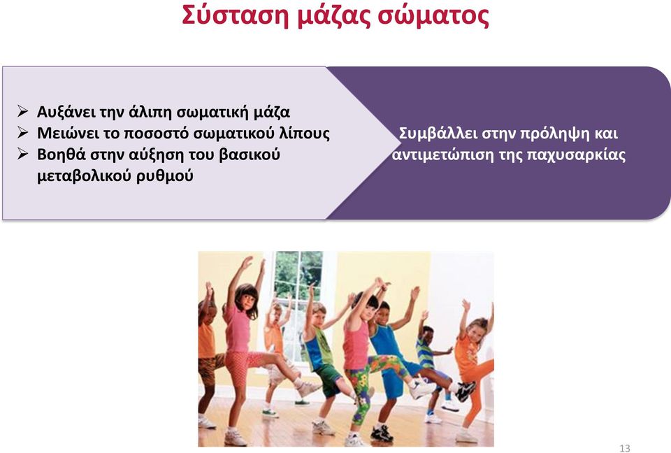 στην αύξηση του βασικού μεταβολικού ρυθμού