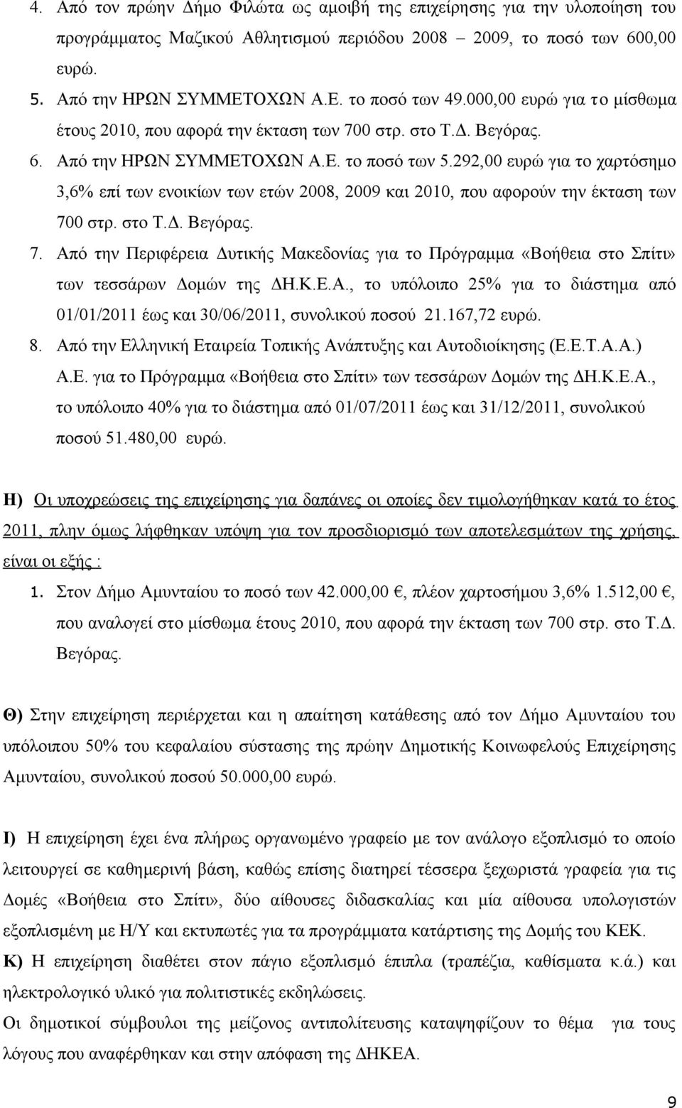 292,00 ευρώ για το χαρτόσημο 3,6% επί των ενοικίων των ετών 2008, 2009 και 2010, που αφορούν την έκταση των 70