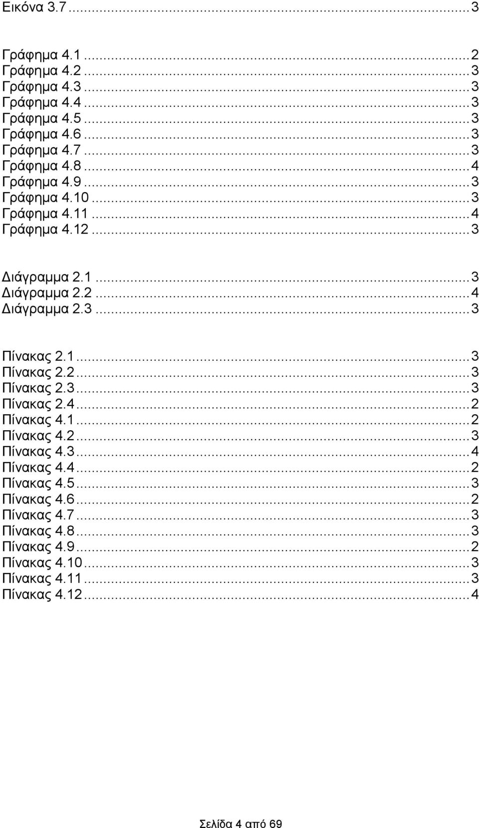 1... 3 Πίνακας 2.2... 3 Πίνακας 2.3... 3 Πίνακας 2.4... 2 Πίνακας 4.1... 2 Πίνακας 4.2... 3 Πίνακας 4.3... 4 Πίνακας 4.4... 2 Πίνακας 4.5.