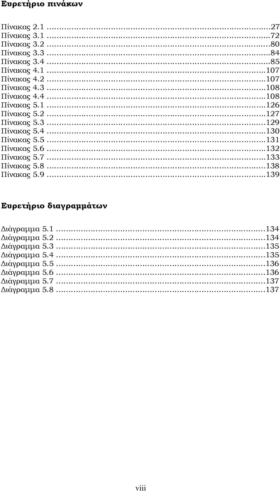 6..132 Πίνακας 5.7..133 Πίνακας 5.8.. 138 Πίνακας 5.9..139 Ευρετήριο διαγραμμάτων Διάγραμμα 5.1. 134 Διάγραμμα 5.2. 134 Διάγραμμα 5.3. 135 Διάγραμμα 5.