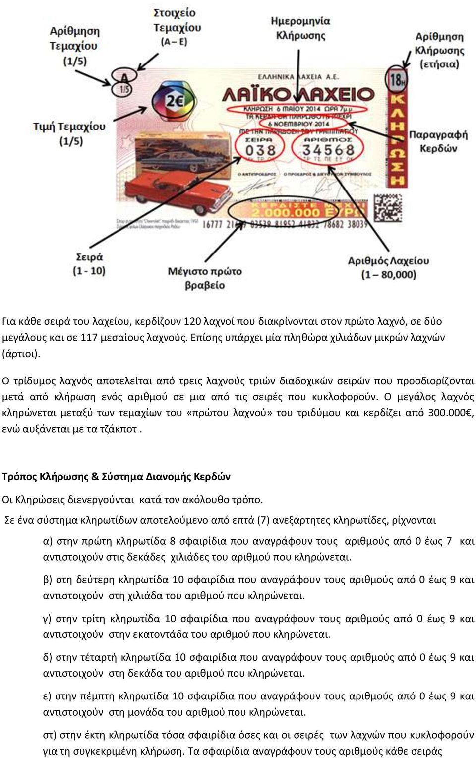 Ο μεγάλοσ λαχνόσ κλθρϊνεται μεταξφ των τεμαχίων του «πρϊτου λαχνοφ» του τριδφμου και κερδίηει από 300.000, ενϊ αυξάνεται με τα τηάκποτ.