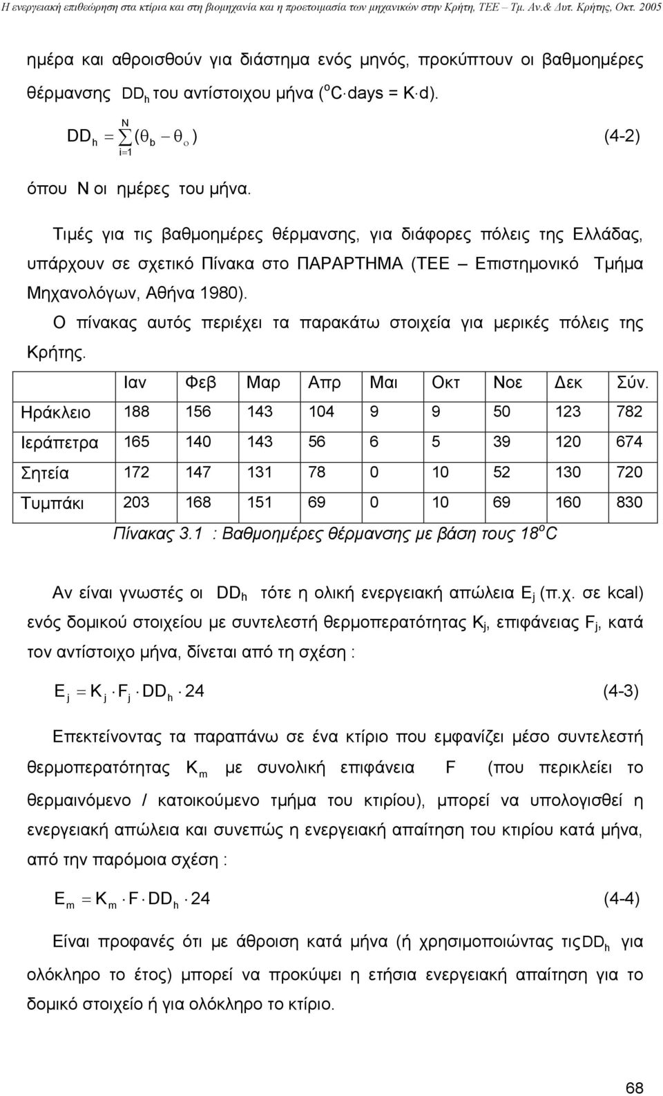 Ο πίνακας αυτός περιέχει τα παρακάτω στοιχεία για µερικές πόλεις της Κρήτης. Ιαν Φεβ Μαρ Απρ Μαι Οκτ Νοε εκ Σύν.