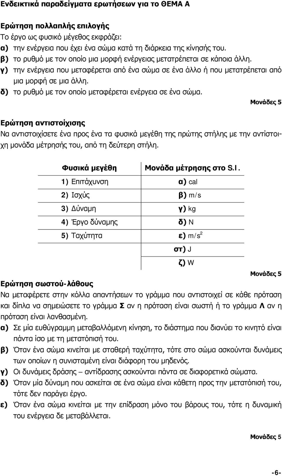 δ) το ρυθμό με τον οποίο μεταφέρεται ενέργεια σε ένα σώμα.