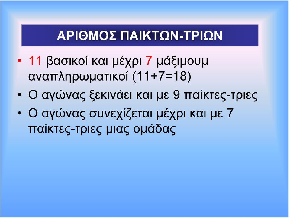 ξεκινάει και με 9 παίκτες-τριες Ο αγώνας