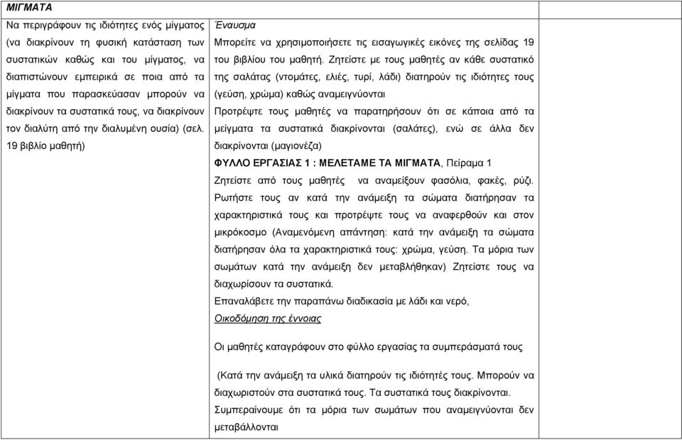19 βιβλίο μαθητή) Έναυσμα Μπορείτε να χρησιμοποιήσετε τις εισαγωγικές εικόνες της σελίδας 19 του βιβλίου του μαθητή.