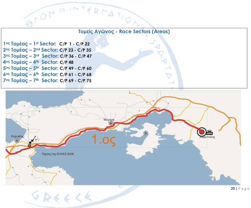 Τομέας 5 th Sector: C/P 49 - C/P 60 6 ος Τομέας 6 th Sector: C/P 61 - C/P 68 7