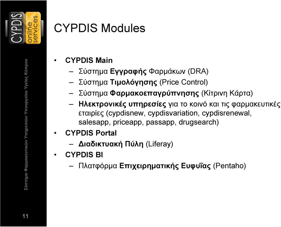 φαρμακευτικές εταιρίες (cypdisnew, cypdisvariation, cypdisrenewal, salesapp, priceapp, passapp,